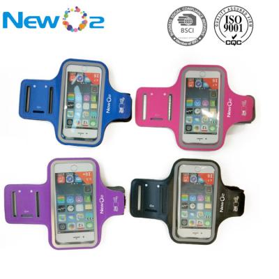 China Custom New Design PU Neoprene Sweat Proof Cell Phone Case Armband For Active Sports for sale