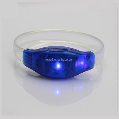 China Colorful Instant Light Sensor Light Up Motion Voice Control LED Wristband For Party Light Night Running for sale