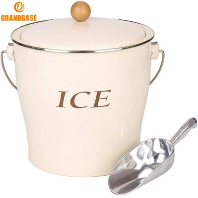 China Viable Hot Selling Retro Good Quality Round Metal Shell Ice Bucket for sale