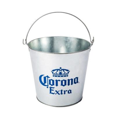 China Sustainable Fashion Design 5L Galvanized Wine Bucket Beer Bucket Ice Bucket for sale