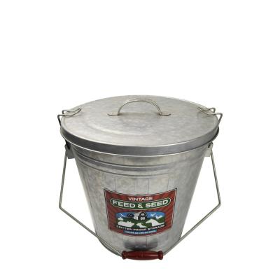 China Viable galvanized steel criter proof storage bucket container used to hold bird feed and seeds or other grains for sale