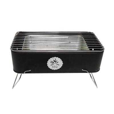 China Easily Assembled Mini Camping BBQ Grill Built In Black Rectangular Grill Rack Modern Style BBQ Meat Rack for sale