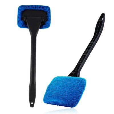 China 180Â ° Spinning Windshield Mist Remove Car Cleaning Towel Handle Long Car Window Grass Cleaning Brush for sale