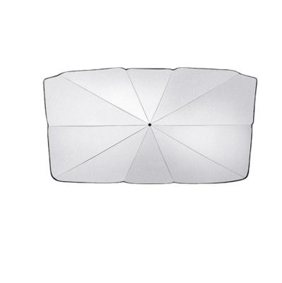 China Lowering Temperatures UPF 50+ Front Window Windshield Sun Shade Car Interior Foldable Silver Smart Umbrella for sale