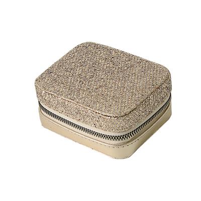 China Handmade luxury portable custom logo storage box jewelry packaging leather box for sale