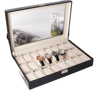 China Fashion 6 Slot 24 Slot 12 Slot PU Leather Watch Display Box Cases Luxury Custom for sale