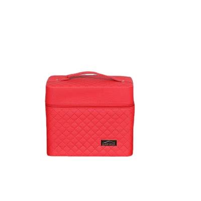 China Fashion Double-Layer Big Fashion Printing Female Portable Cosmetic Bags And Cases for sale