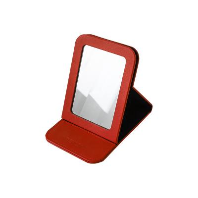 China Pocket Professional Foldable Mirror Beauty Mirror Rectangle Stand Tabletop Lighted Portable Makeup Mirror for sale