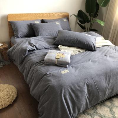 China Sale Nondisposable Luxury Linen Quilt 4pcs OEM King Size Comforter Sets OEM Suowei Bedding Quilt Cover Sheet Set Pillow Case for sale