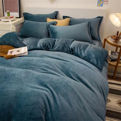 China Nondisposable Custom Suowei Mattress Cover Duvet Set King Size Velvet Comforter Bedding Set Bed Sheets Luxury Comforter Sets 4 Pieces for sale