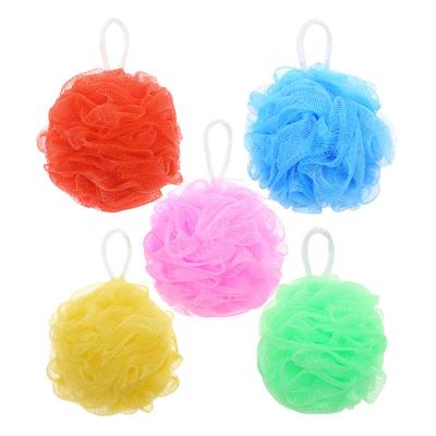 China EXFOLIATE new product colorful pe eco friendly body exfoliating soft bath shower ball mesh bath ball for sale