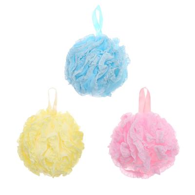 China EXFOLIATING Best Selling Comfortable Soft Types of Clean Dead Skin Removal Lace Mesh Bath Flower Eco-Friendly Balls for sale