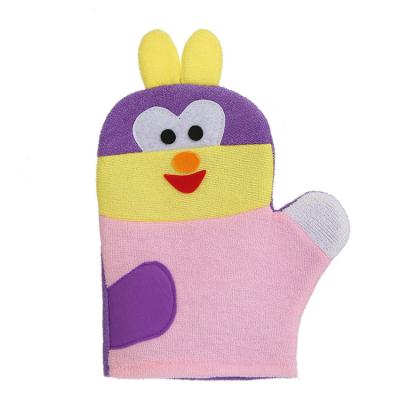 China EXFOLIATE Body Glove Cartoon Kid Bath Top Selling Cute Animal Cleaning Glove For Baby for sale