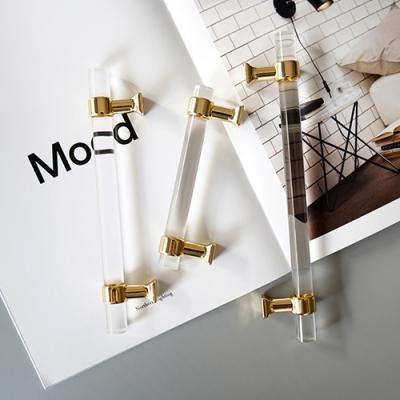 China Various Sizes Modern Modern Style Acrylic Drawer Knobs T Bar Handle Bathroom Pulls Sideboard Door Handle Pull Al-0022 for sale