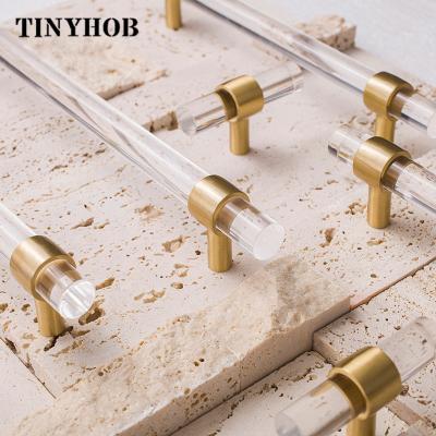 China Wholesale Modern Clear Acrylic Brass Shoe Cabinet Drawer Cabinet Feet Long Handles And Knobs AL-0580 for sale