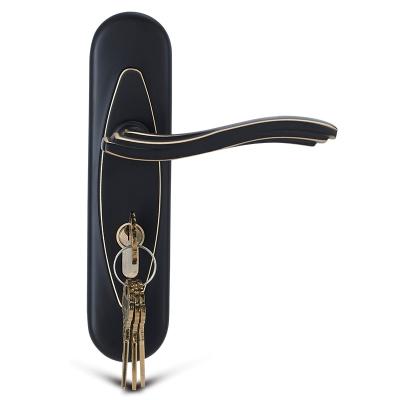 China Modern minimalist new pure brass mute interior door handle lock set with plate CL-0541 CL-0541 for sale