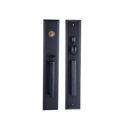 China Luxury American Villa Door Solid Black Brass Door Double Leaf Door Lock CL-0385 for sale