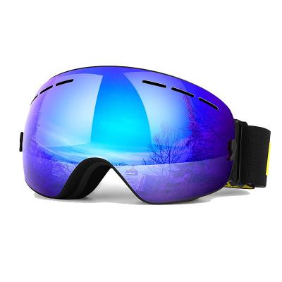 China Men Women Snowmobile Black Elastic Anti Fog Ski Goggles Adjustable for sale