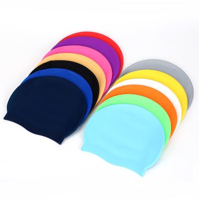 China Odorless Watertight Silicone Swimming Hats For Long Hair Drying for sale