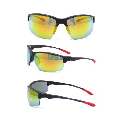 China UV400 Protection Half Frame Cycling Sports Sunglasses Mirrored Anti Scratch for sale