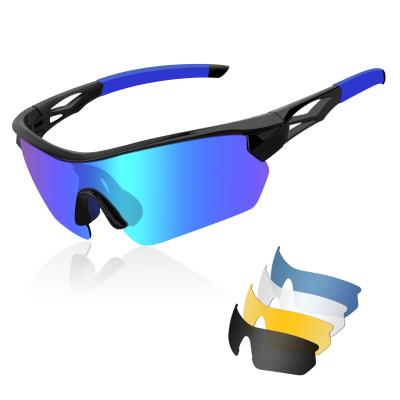 China Baseball Fishing Golf Polarized Sport Sunglasses With 5 Interchangeable Lenses Myopia Frame for sale