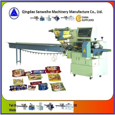 China Automatic PLC Controlled Back Sealing Flow Wrapping Machine For Food Packing Of 90 pcs/min for sale