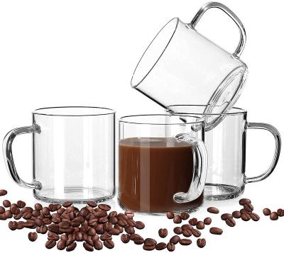 China Viable Clear Borosilicate Glass Coffee Mug Insulated Espresso Double Walled Glass Coffee Mug With Handle Glass Cup for sale