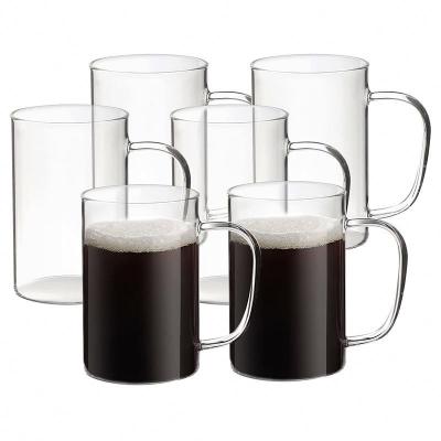 China Viable Espresso Shot Travel Handle Insulated Glass Cups Clear Pyrex High Borosilicate Coffee Mugs Glass Mug for sale