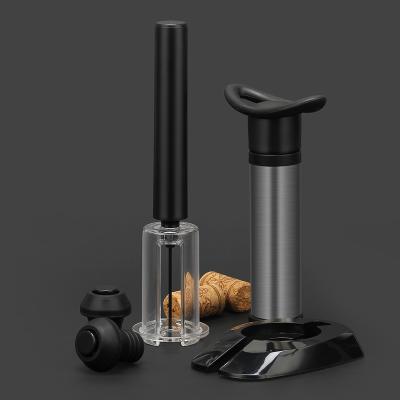 China Multi Reuasble Tool Wine Accessories Aerator Pourer Vacuum Stopper Compressor Wine Bottle Opener Screwpull Gift Set for sale