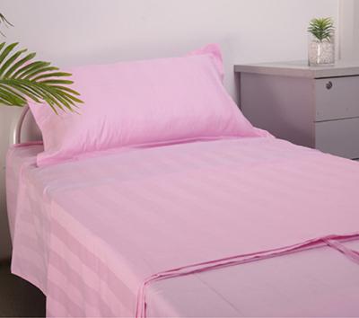 China 100% Cotton Sateen Folded Hospital Striped Bed Sheets Bedding Set Luxury Bed Sheet Cover Sheet for sale