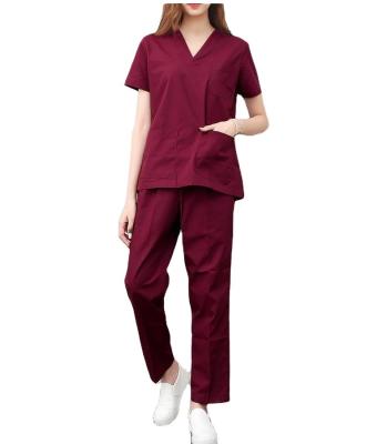 China High Quality 4 Way Hospital Stretch Spandex Scrubs For Women And Men V-Neck Hospital Uniform Medical Sets for sale