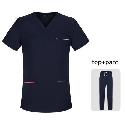 China Hospital Two Pieces High Quality Hospital Uniforms Women And Man Nursing Scrub Suit Beauty Salon Work Cloth Scrubs Set for sale