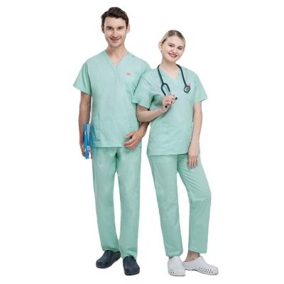 China Hospital Custom Design Hospital Uniform Stretch Full Round Elastic Closure Nursing Nurse Hospital Scrubs Uniform Set for sale