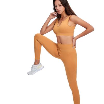 China Breathable Yoga Set Bra Seamless Leggings Women Sports Long Sleeve Shirts 3 Pcs Sets Activewear Sports Workout Wear Yoga Set for sale