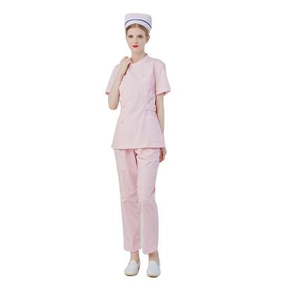 China Hospital Stretch Scrub Uniform Nursing Sets Medical Scrubs Nurse Jogger Sleeve Logo Custom V-Neck Set Women Hospital Short Uniforms for sale