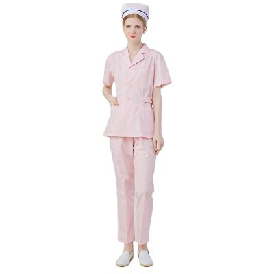 China Hospital Summer Collar Pink Western Suit For Female Doctors And Nurses In High Quality Hospital Uniform for sale