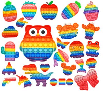 China 2021 Eco-friendly Rainbow Sensory Educational Toys Anti-stress Decompression Trigger Finger Squishy Pressure Toy For Children for sale