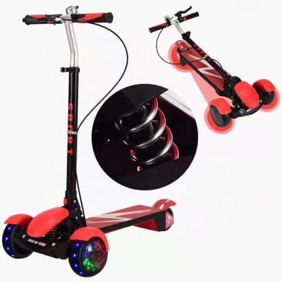 China NO--PU Battery Power Thickened Wheels Kids/Kid Foot Pedal Kick Teenage Scooter With Spark and Wide Deck for sale