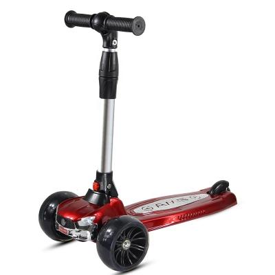 China PU CE Certification Children's 120mm Wheel Folding Baby Foot Scooter Ride On Toys With Back Cut Out for sale