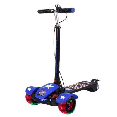 China Foldable Adjustable Kick Scooter Pedal Light 3 Wheel Kids Foot Pedal Kick Scooter LED Bike with Music for sale