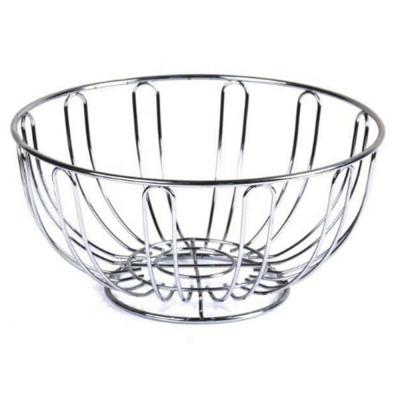 China Sustainable Houseware Wire Fruit Basket Chrom Bowl Design Metal Fruit Basket for sale