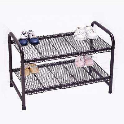 China Easy Collect Stackable 3-Tier Shoe Rack Shoe Organizer 8-12 Pairs Shelving Storage 30*12*14.5cm for sale