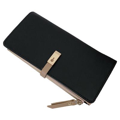 China Wholesale PU Waterproof Simple Style Long Zipper Ladies Modern Money Wallet New for sale