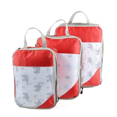 China Fashion Clothes Travel Compression Organizer Bag Set 3 Pieces Luggage Organizer Packing Cubes for sale