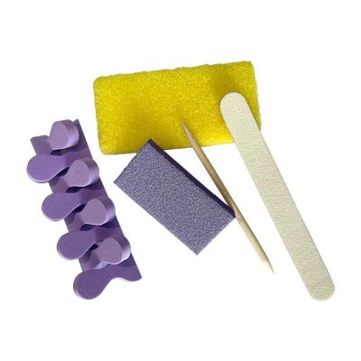 China Various high quality disposable custom made pedicure 5 kit pumice nail buffer nail file pedicure kit for sale