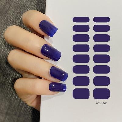 China Easy Application Easy Apply Nail Polish Strips Glossy Matte Lamination Gel Nail Sticker Solid Color Anti-UV Plastic Nail Wraps Full Covers for sale