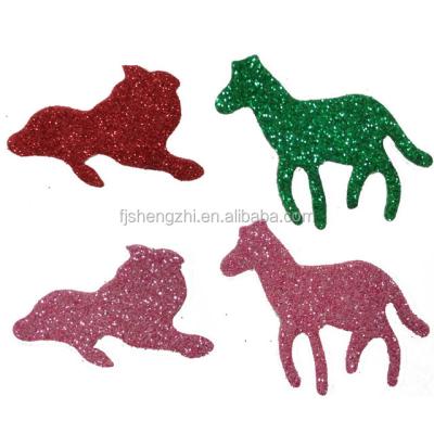 China Eco-Friendly Glitter EVA Foam Shapes Self Adhesive Crafts Glitter Decorate Kids Craft for sale