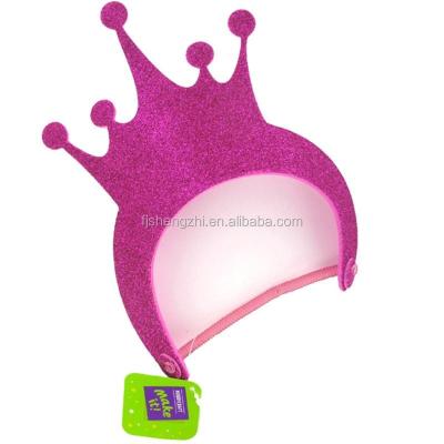 China Eco-friendly Glitter Crown Eva Glitter Hat Foam Visor Kid Crafts for sale