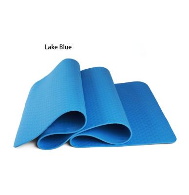 China Blue Design Non Slip Unique Strip No Line 6mm Customized Yoga Mats Eco Yoga Position Mat for sale