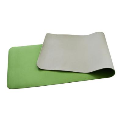 China Non-Slip Green Light Gray Non-Slip Grass Tape Sports Custom Logo Eco Friendly Tpe Yoga Mat for sale